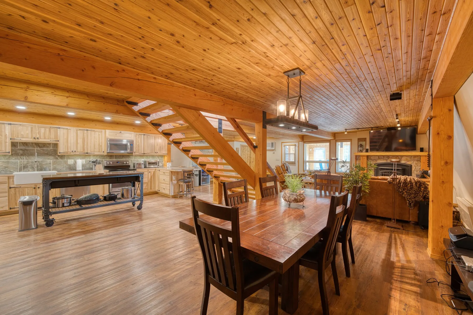 Bright, staged living space